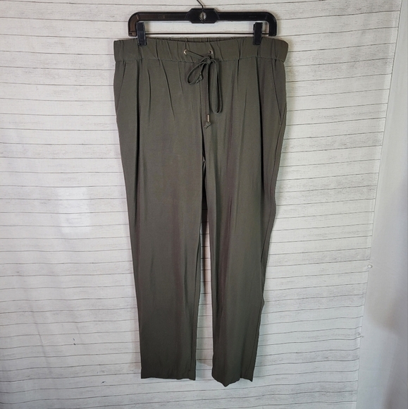 LOFT OLIVE GREEN STRAIGHT LEG CASUAL PANTS, SZ MEDIUM - Picture 2 of 8